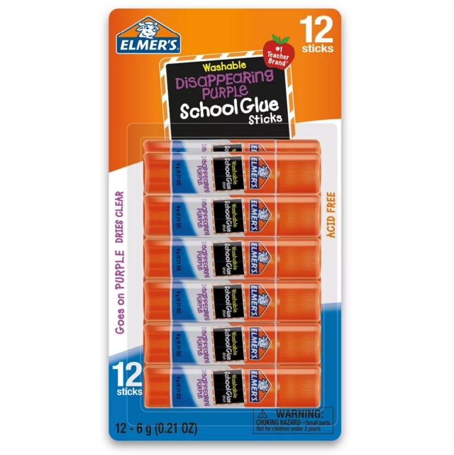 Elmer's Washable School Glue Sticks (12 Pack)