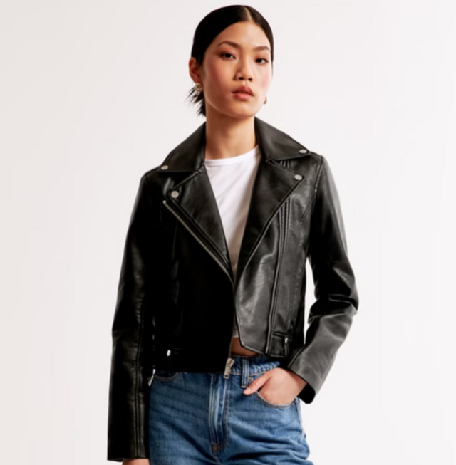 Abercrombie & Fitch Vegan Leather Moto Jacket