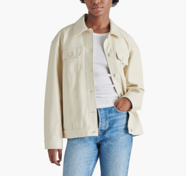 Steve Madden Faux Leather Trucker Jacket