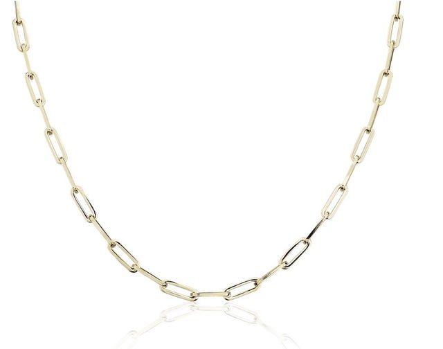 18" Medium Paperclip Necklace in 14k Italian Yellow Gold (4 mm)