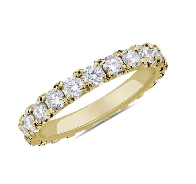 French Pavé Diamond Eternity Ring in 14k Yellow Gold (1 1/2 ct. tw.)