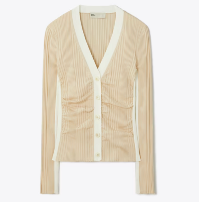 Ruched Wool Cardigan