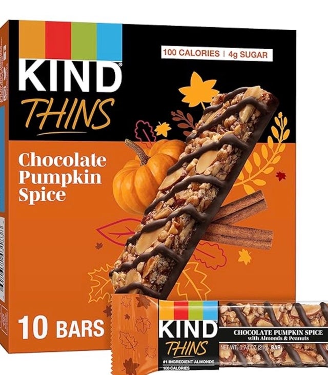 KIND THINS Chocolate Pumpkin Spice with Almonds & Peanuts