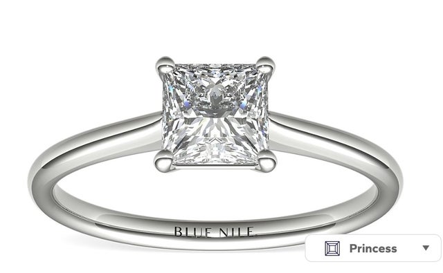 Petite Solitaire Engagement Ring in 14k White Gold