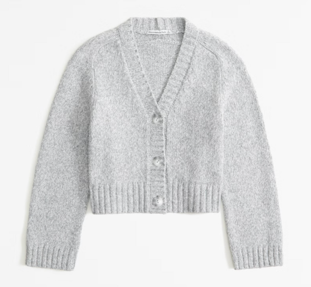 Abercrombie and Fitch Cotton-Blend Short Cardigan