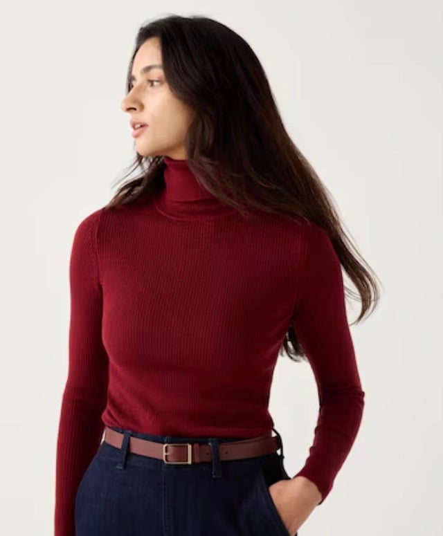 Uniqlo Extra Fine Merino Ribbed Turtleneck Long-Sleeve Sweater