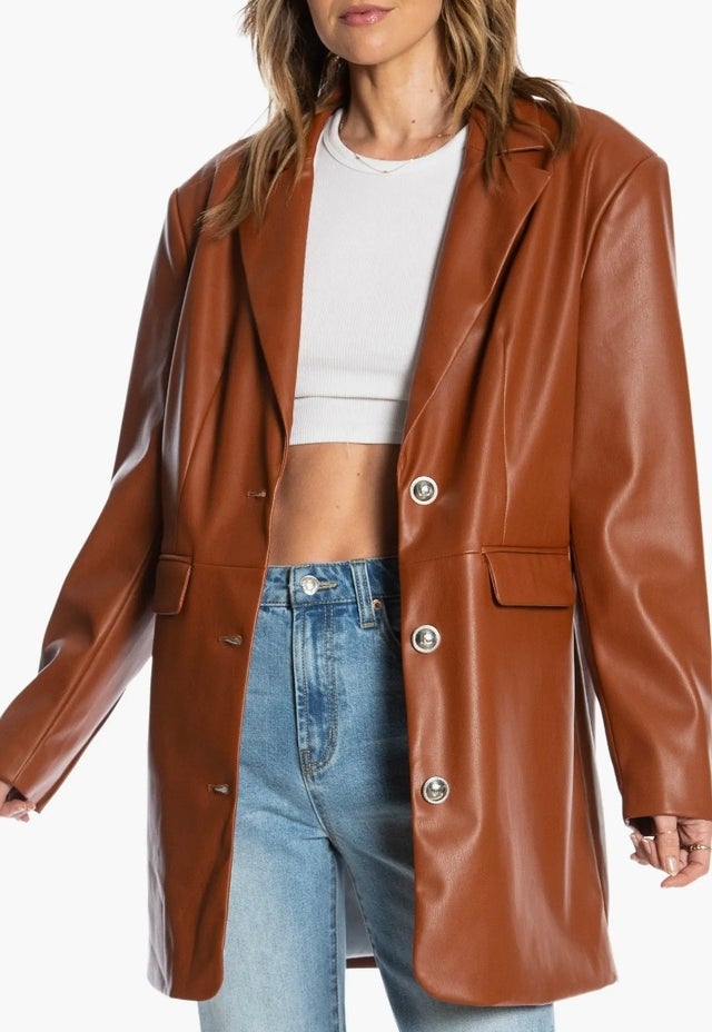  Juicy Couture Oversize Faux Leather Trench Coat