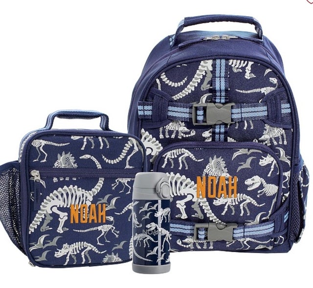 Mackenzie Navy Dinosaur Bones Glow-in-the-dark Backpack & Lunch Bundle, Set Of 3