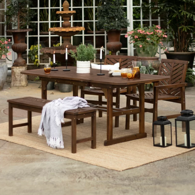 Winston Porter Alfonsi Rectangular Outdoor Dining Set (4-Person)