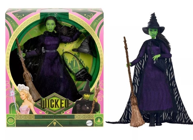 Universal Pictures Wicked Deluxe Elphaba Fashion Doll & Accessories with Braided Hair