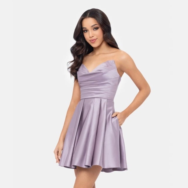 Blondie Nites Strapless Satin Minidress