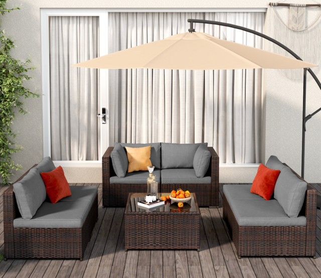 Aiho 7 Piece Rattan Patio Furniture Set