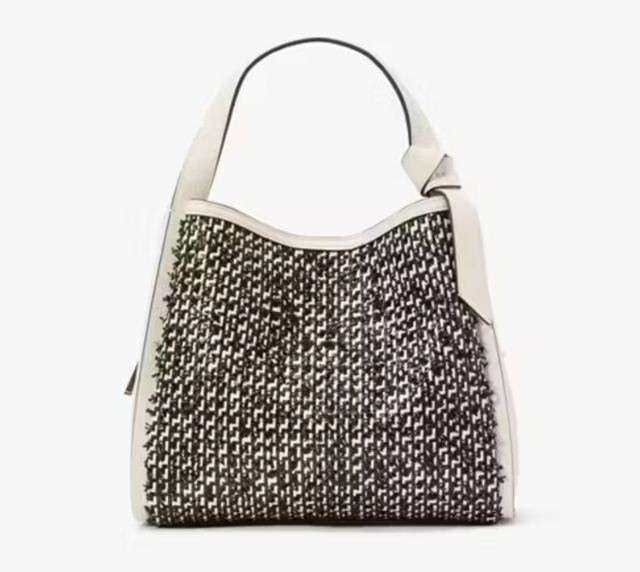 Knott Raffia Tweed Medium Crossbody Tote