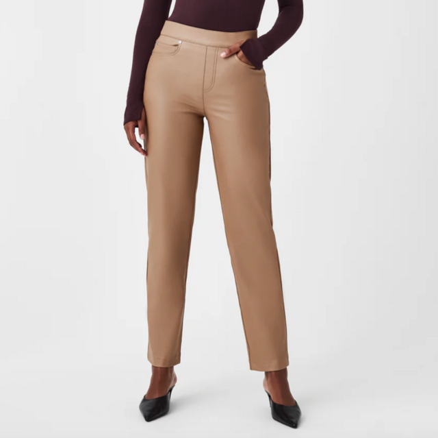 Leather-Like Straight Leg Pant