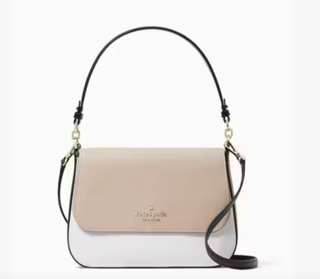 Staci Colorblock Saffiano Leather Flap Shoulder Bag