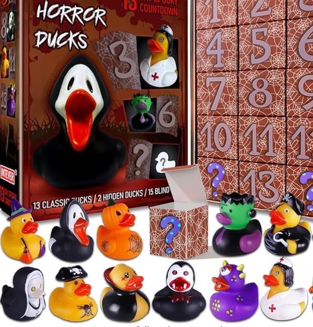 Advent Calendar 2024 - Horror Rubber Duckies - 13 Days of Spooky Countdown with 2 Hidden Figures