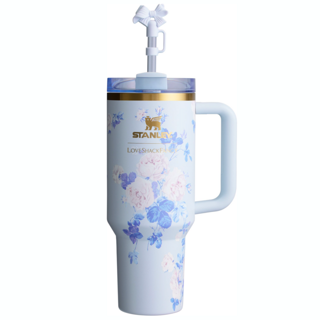 The Stanley x LoveShackFancy Quencher H20 FlowState Tumbler - Everblooming Rosettes