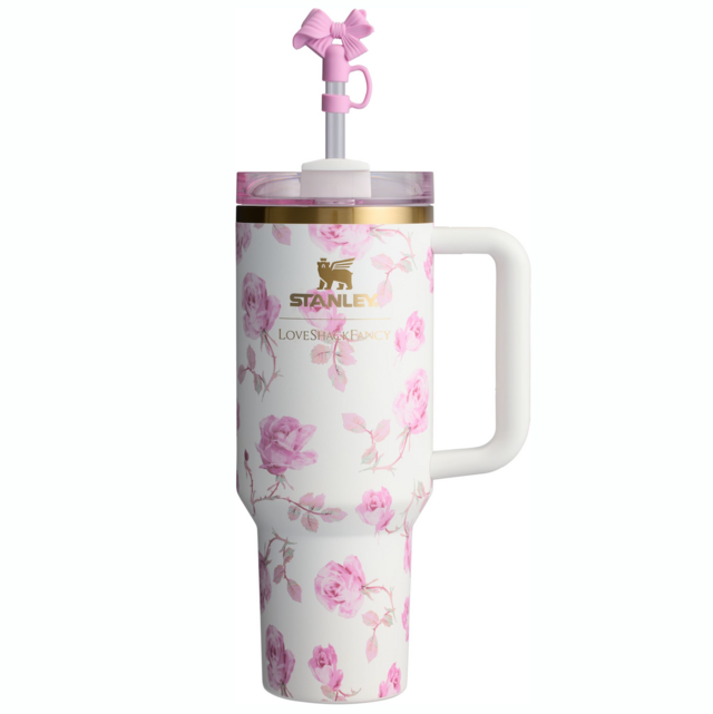 The Stanley x LoveShackFancy Quencher H20 FlowState Tumbler - Ribbon Rosa