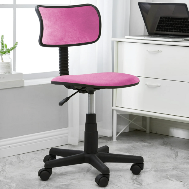 Urban Shop Pink Crushed Velvet Swivel Chair