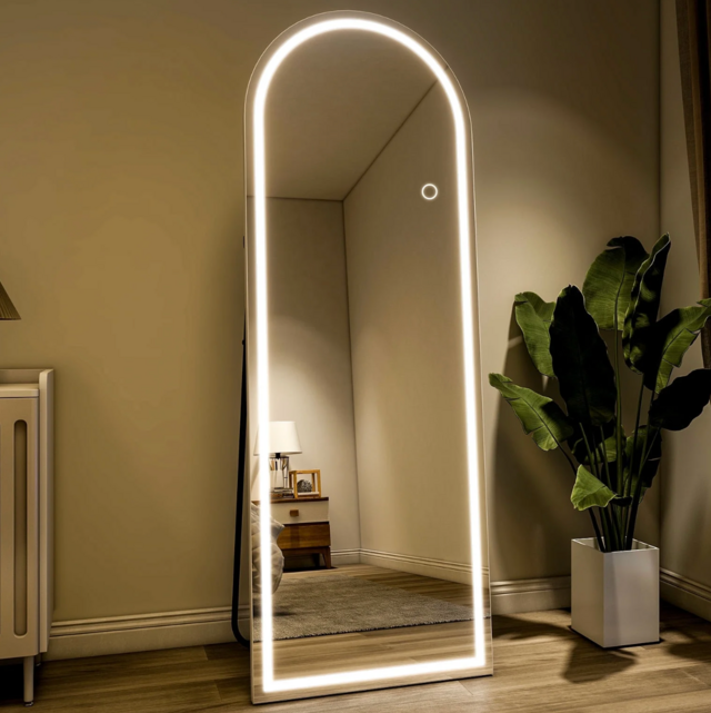 Beautypeak LED Arched Full Length Mirror Standing Floor Mirror