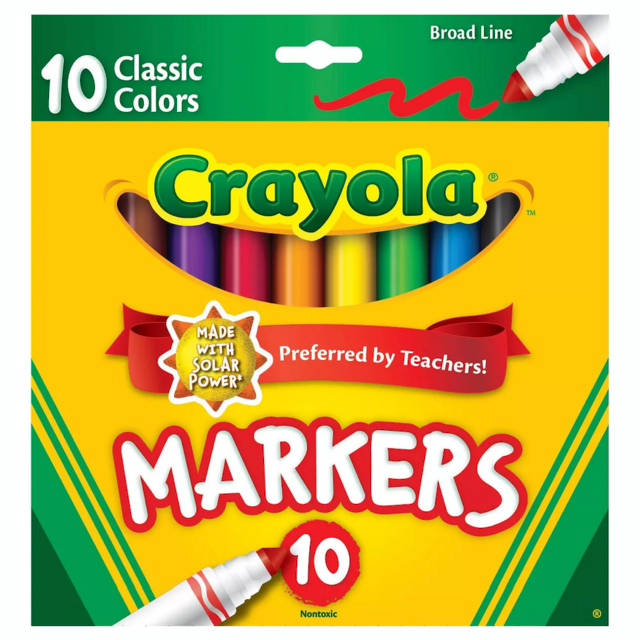 Crayola Markers Broad Line Classic (10 Count)