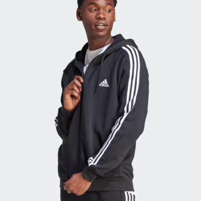 Adidas Essentials Fleece 3-Stripes Full-Zip Hoodie