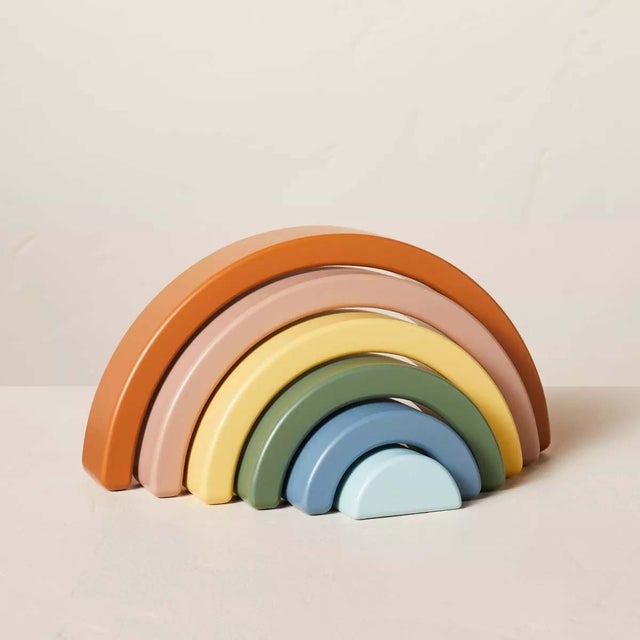 Toy Rainbow Wooden Block Stacker