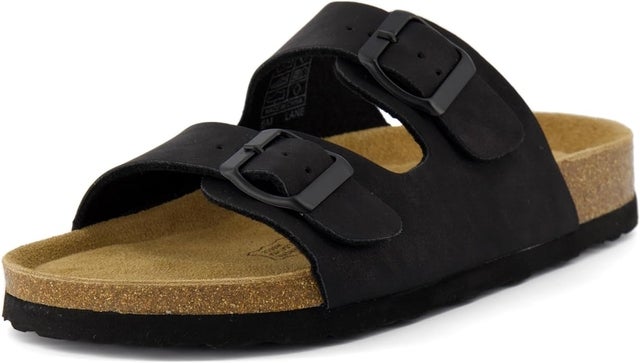 CUSHIONAIRE Women's Lane Cork Footbed Sandal with +Comfort