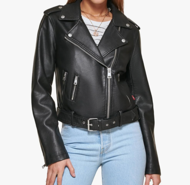 Levi's Women's Faux Leather Belted Motorcycle Jacket