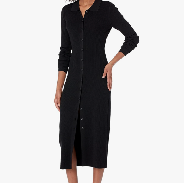 The Drop Women's Jaxon Rib Button Down Sweater Dress