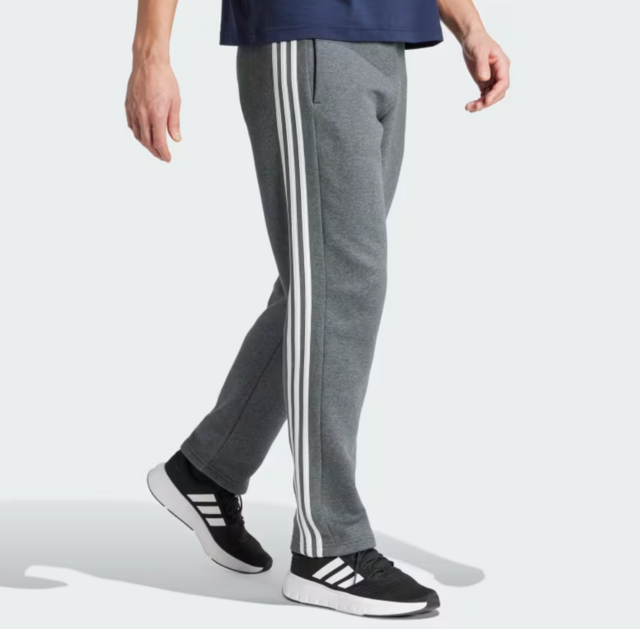 Adidas Essentials 3-Stripes Open Hem Fleece Pants