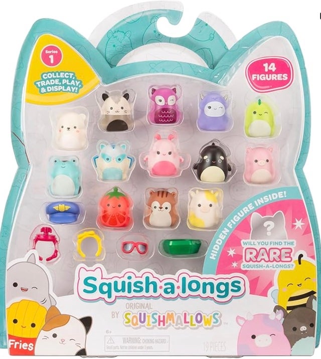 14 Pack - 1” Mini-Squish with 4 Accessories, 1 Ring, and a Collector’s Guide (Style 2)