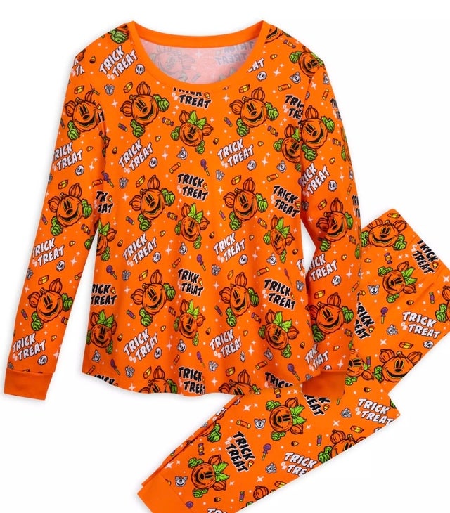 Mickey and Minnie Mouse Halloween Pajama Set for Women