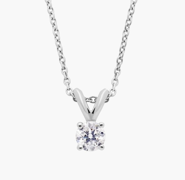 Diamond Solitaire Pendant in 14k White Gold (1/3 ct. tw.)