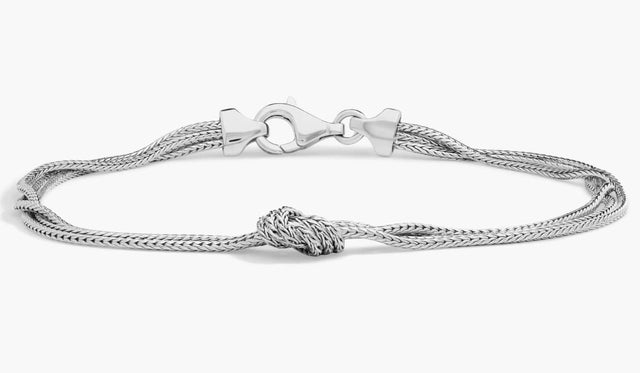 7.5" Silky Knot Bracelet in Sterling Silver