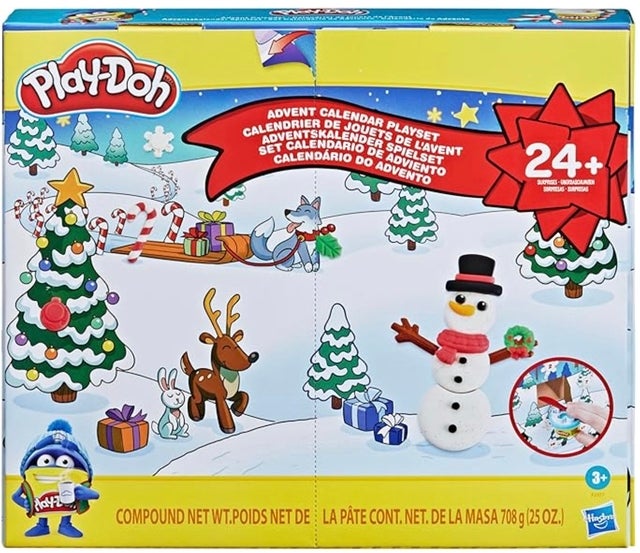 Play-Doh Advent Calendar Toy for Kids 3 Years and Up with Over 24 Surprise Accessories, Playmats, and 24 Cans