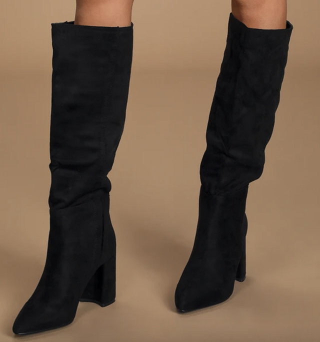 Lulus Katari Taupe Suede Pointed-Toe Knee High Boots