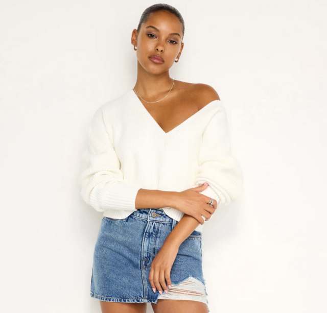 Cozy Deep V Sweater