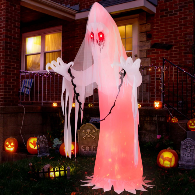 Costway 8FT Inflatable Ghost Bride with Flame LED Light