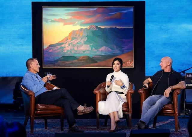 Paul Tudor Jones, Lauren Sanchez and Jeff Bezos