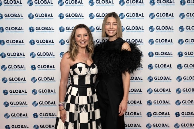 Beverley Mitchell and Jessica Biel