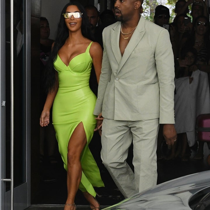 Kim Kardashian Green Dress at 2 Chainz's Wedding