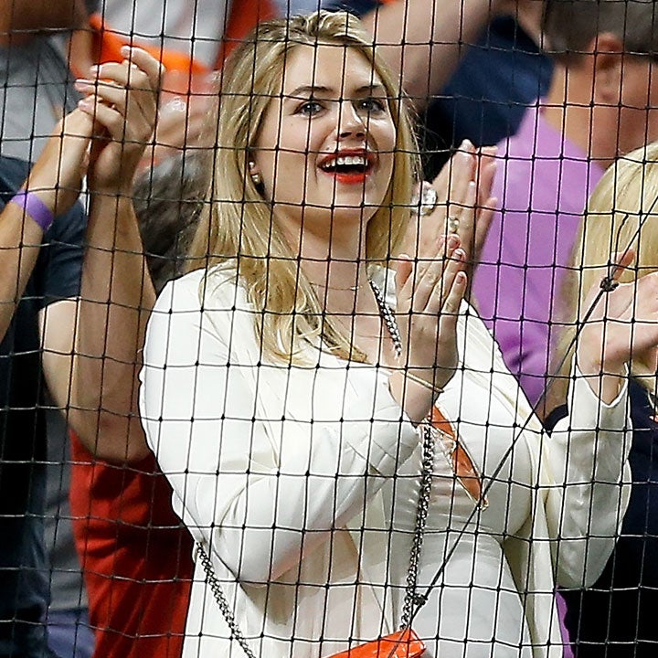 In pictures: Kate Upton and daughter Genevieve were rooting for Justin  Verlander at All-Star ace's introductory press conference as a Met