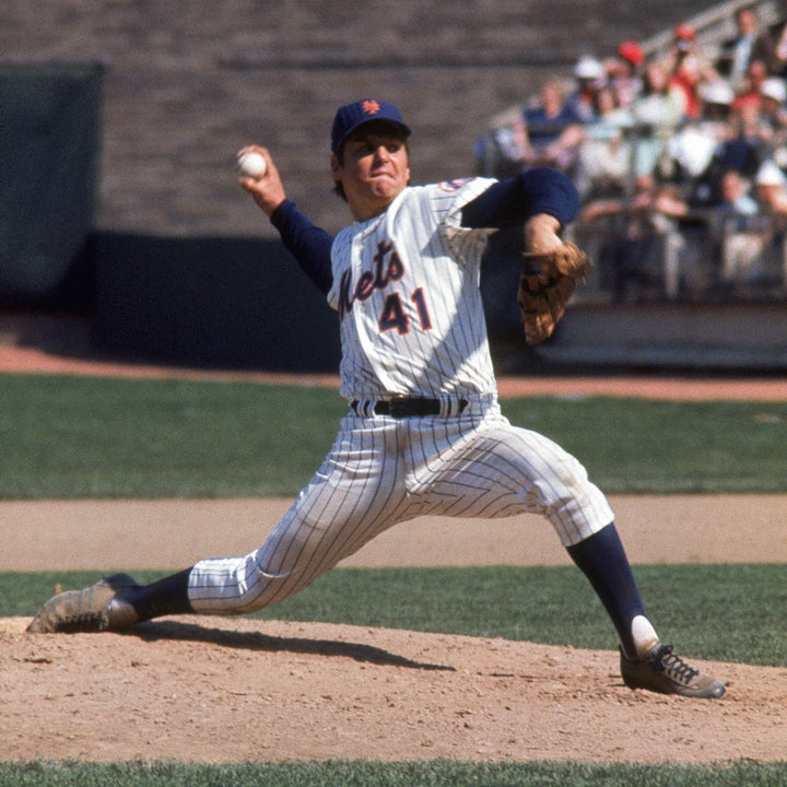 Tom Seaver In Pitching Stance by Bettmann