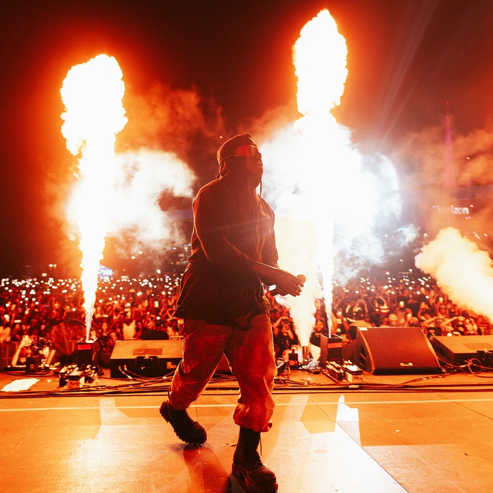 Kanye West Wears Paint At Rolling Loud & Performs Song Ft. Kid Cudi