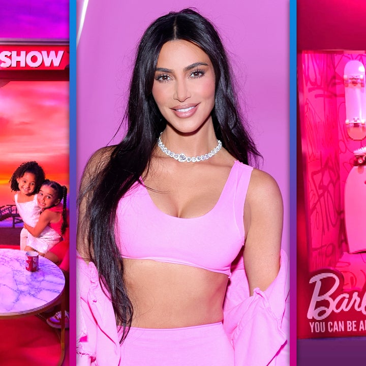 Kim Kardashian Looked Like a Brunette Barbie in a Bubblegum Pink  Three-Piece Set
