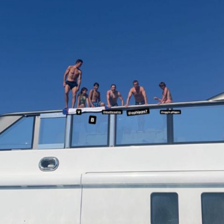 Tom Brady wakeboards with kids on Greece yacht trip after clapping