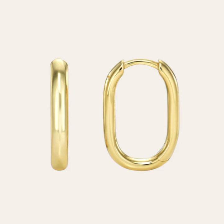 14k Gold Small Thick Hoop Earrings - Zoe Lev Jewelry