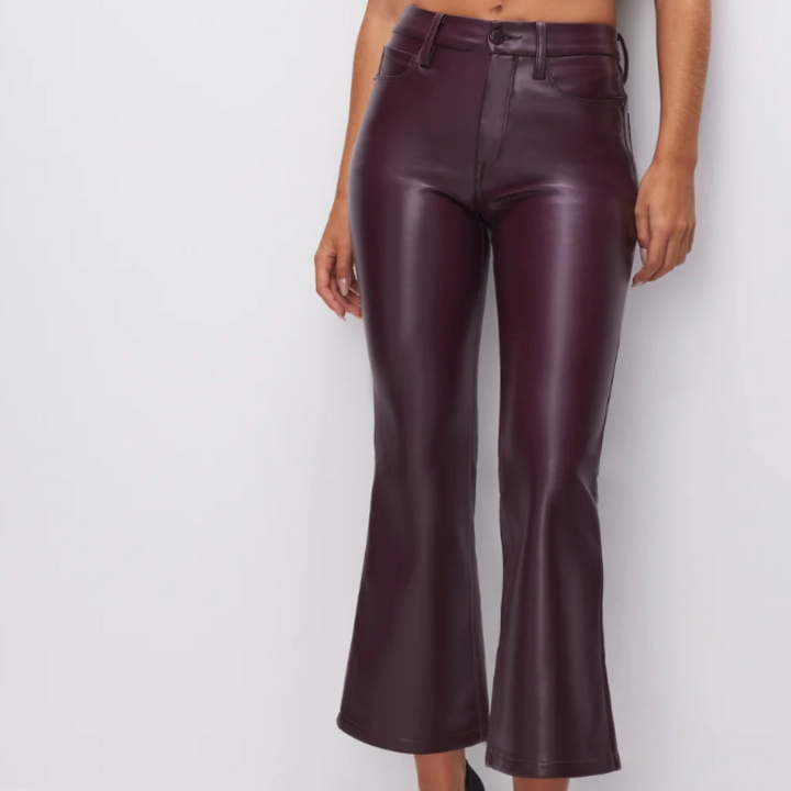 GOOD LEGS FLARE FAUX LEATHER PANTS