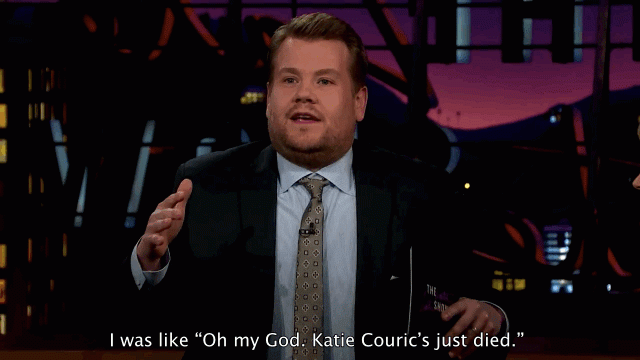 Katie Couric Nearly Gives James Corden a Heart Attack With April Fools ...